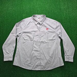 Walgreens Employee Shirt Womens 2XL Gray Button Up Long Sleeve Uniform Work Wear